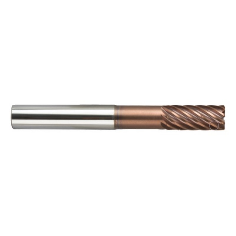 Picture of 380 9 Flute Chipbreaker Endmill 16mm 1.0mm CRadius AX Coated